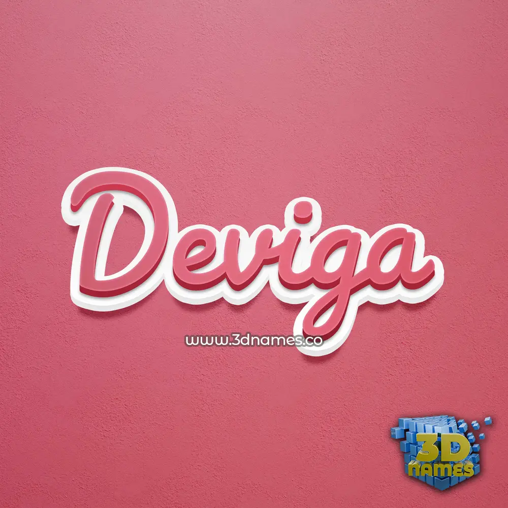 deviga in Red Scribble style - 3D name wallpaper