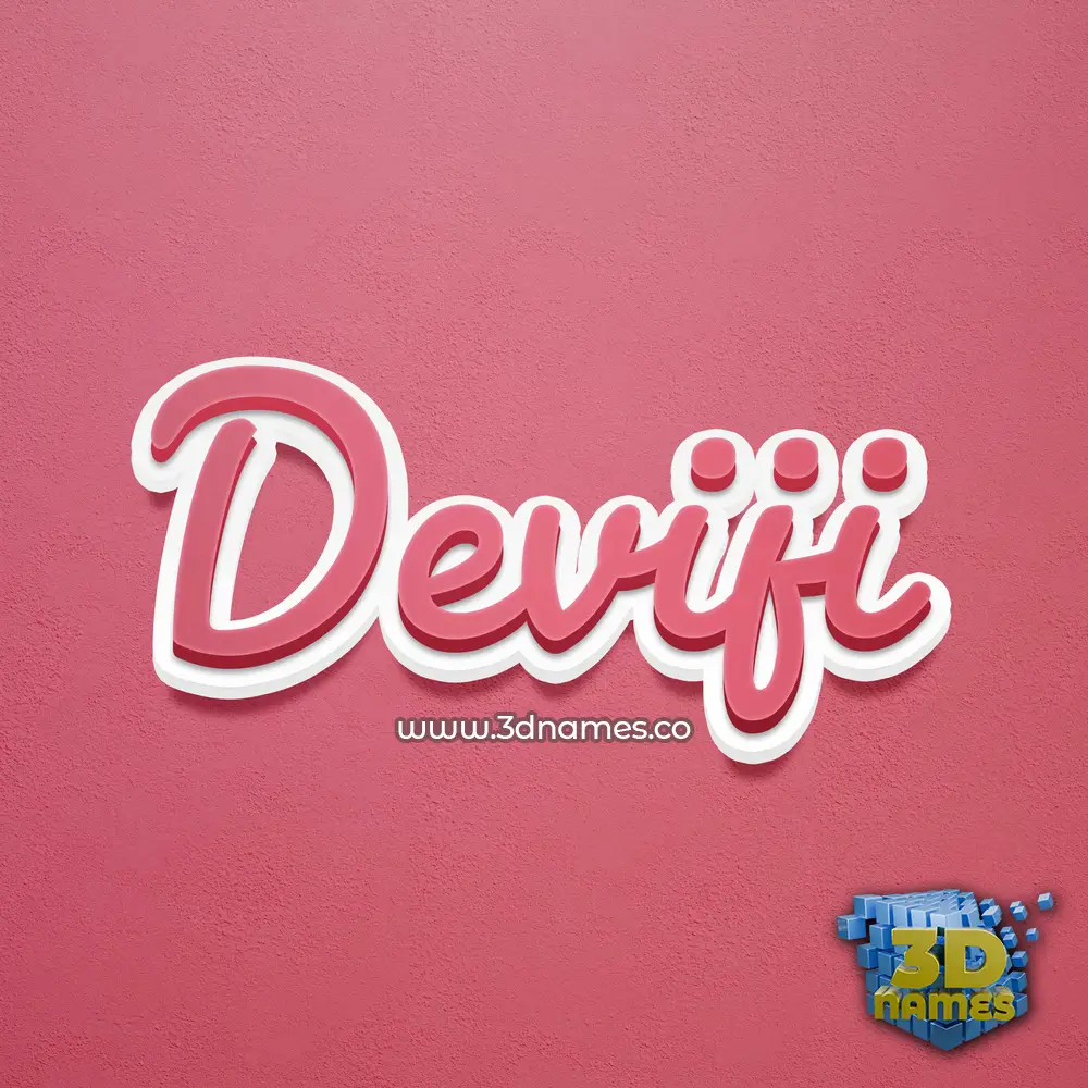 deviji in Red Scribble style - 3D name wallpaper