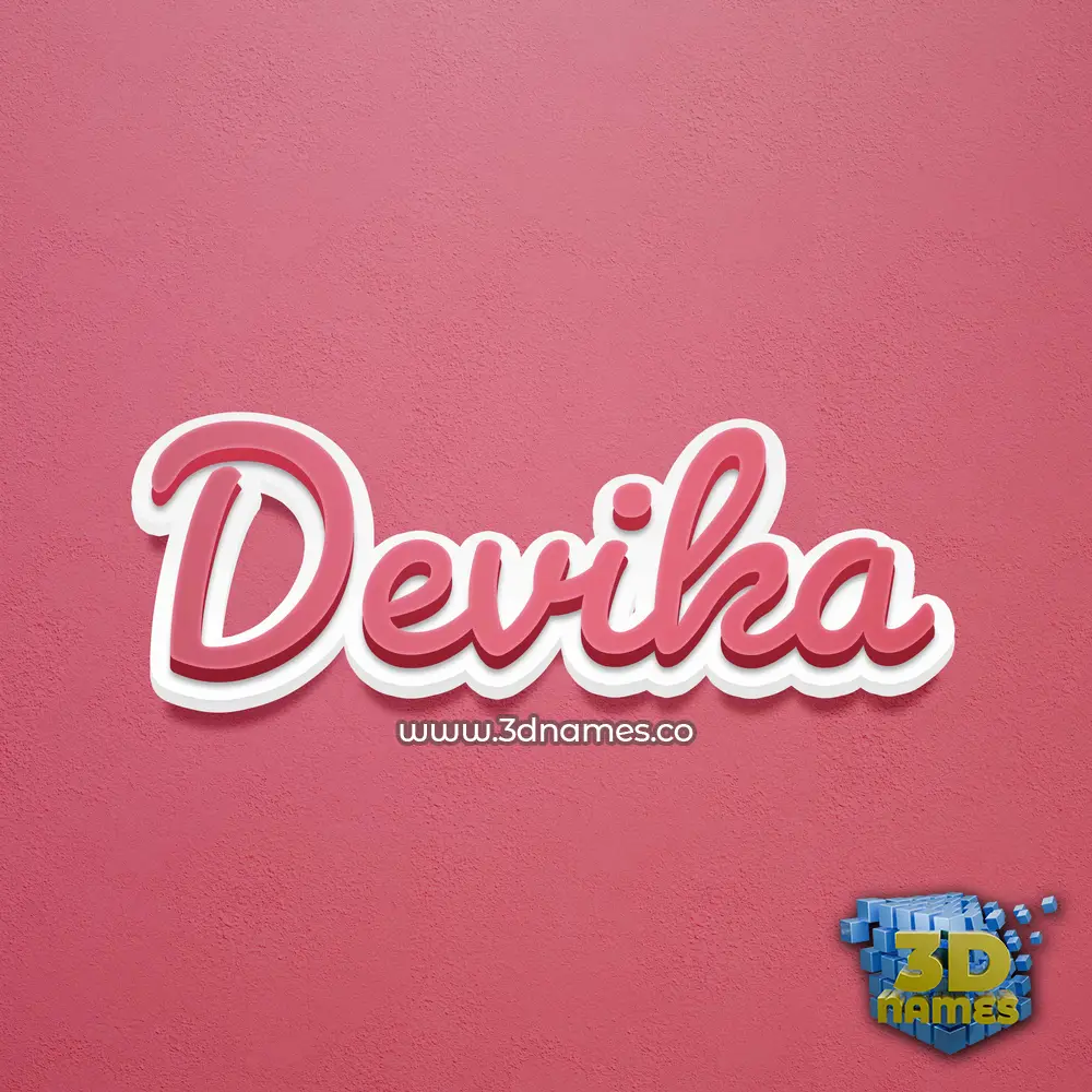 devika in Red Scribble style - 3D name wallpaper