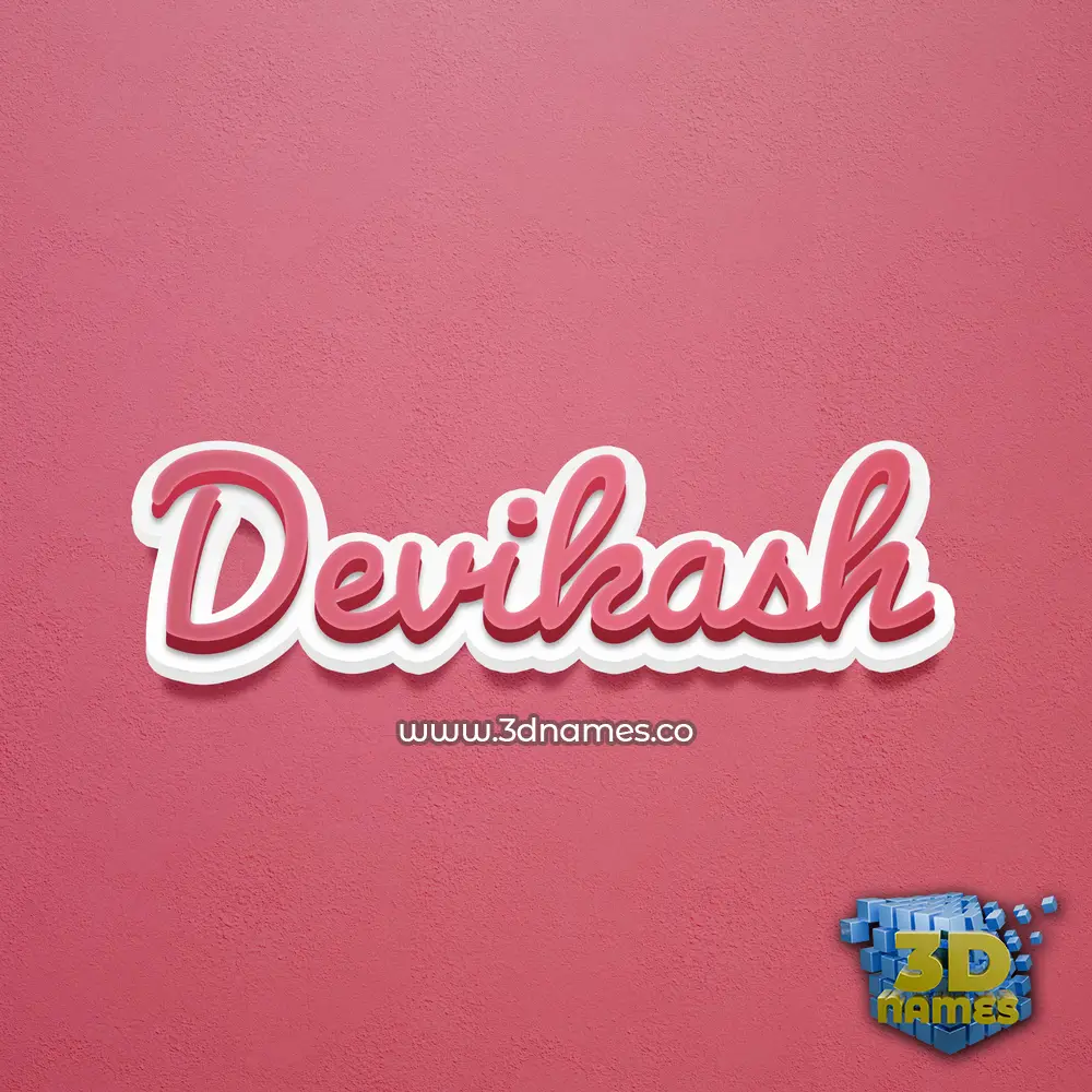 devikash in Red Scribble style - 3D name wallpaper