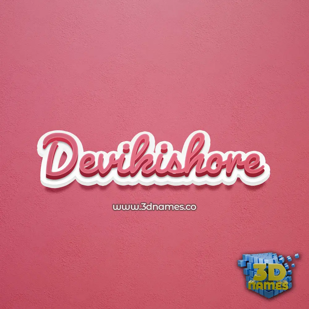 devikishore in Red Scribble style - 3D name wallpaper
