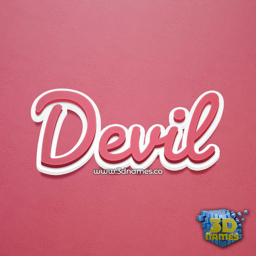 devil in Red Scribble style - 3D name wallpaper