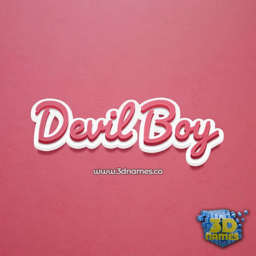 devil boy in Red Scribble style - 3D name wallpaper