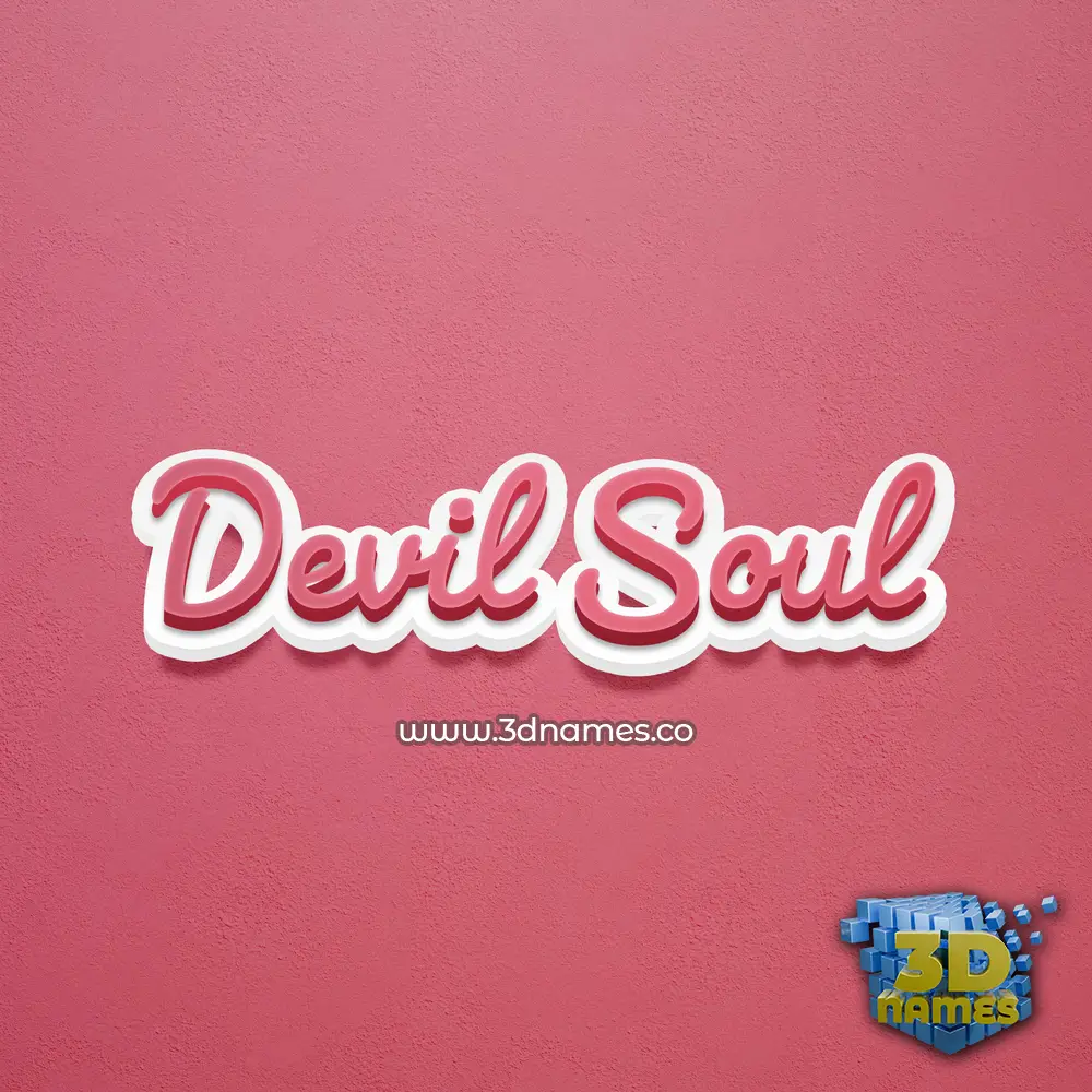 devil soul in Red Scribble style - 3D name wallpaper