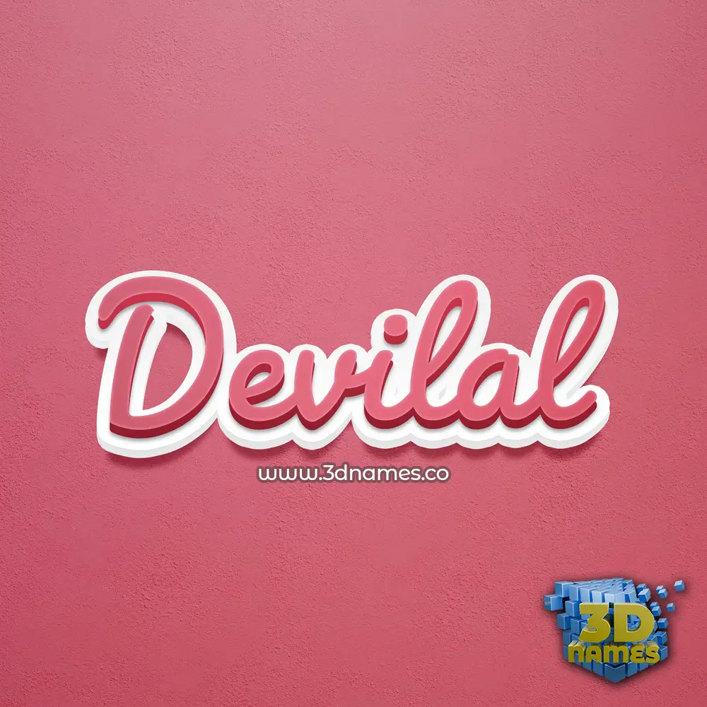 devilal in Red Scribble style - 3D name wallpaper