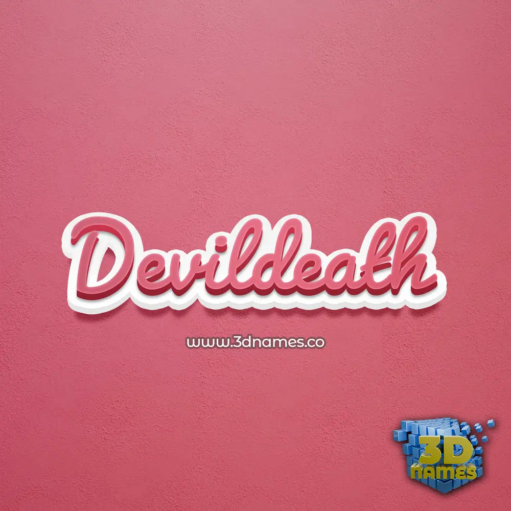 devildeath in Red Scribble style - 3D name wallpaper