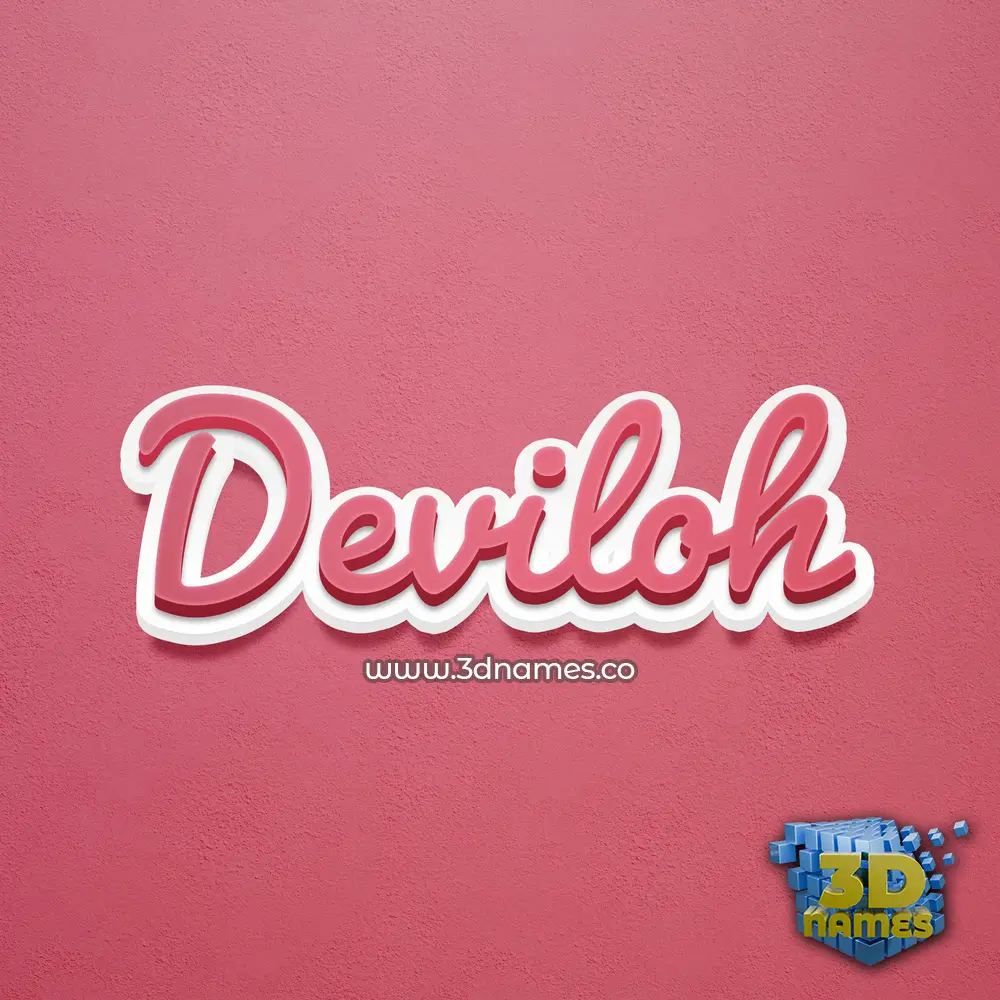 deviloh in Red Scribble style - 3D name wallpaper