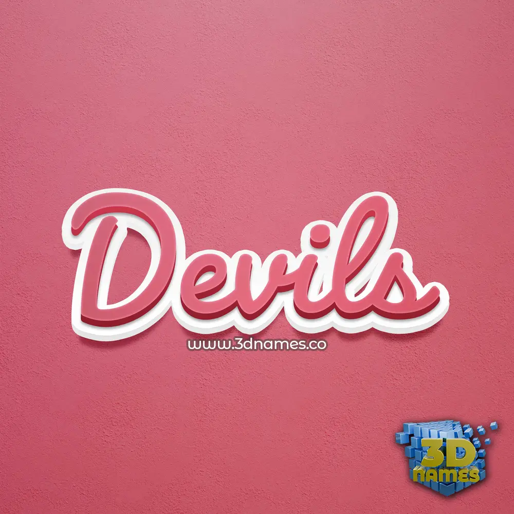 devils in Red Scribble style - 3D name wallpaper