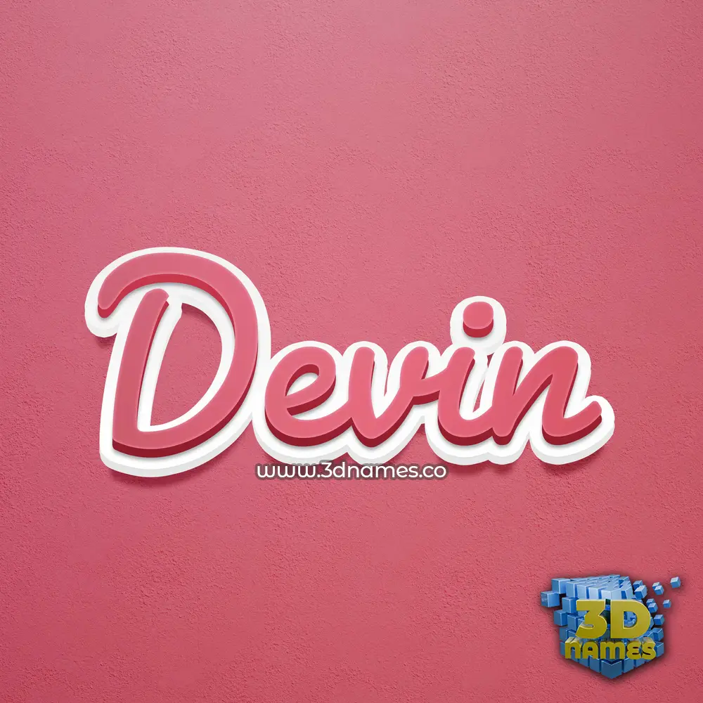 devin in Red Scribble style - 3D name wallpaper