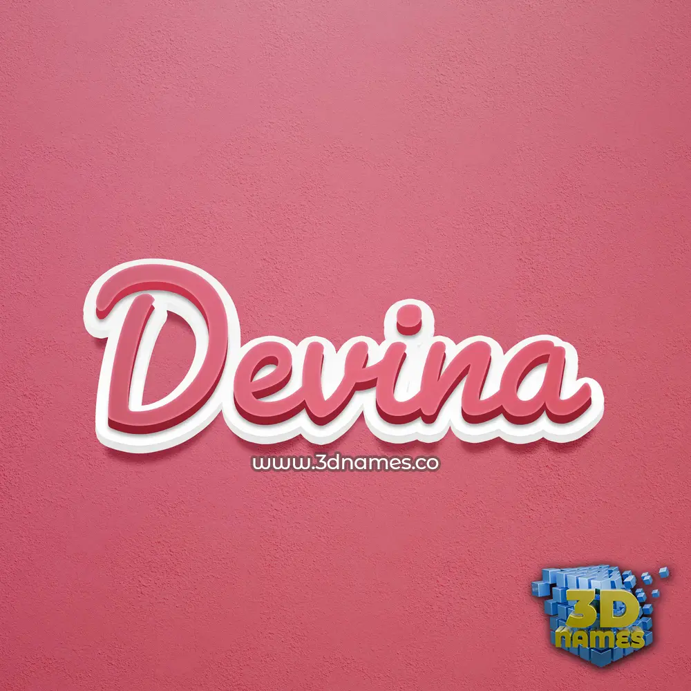 devina in Red Scribble style - 3D name wallpaper
