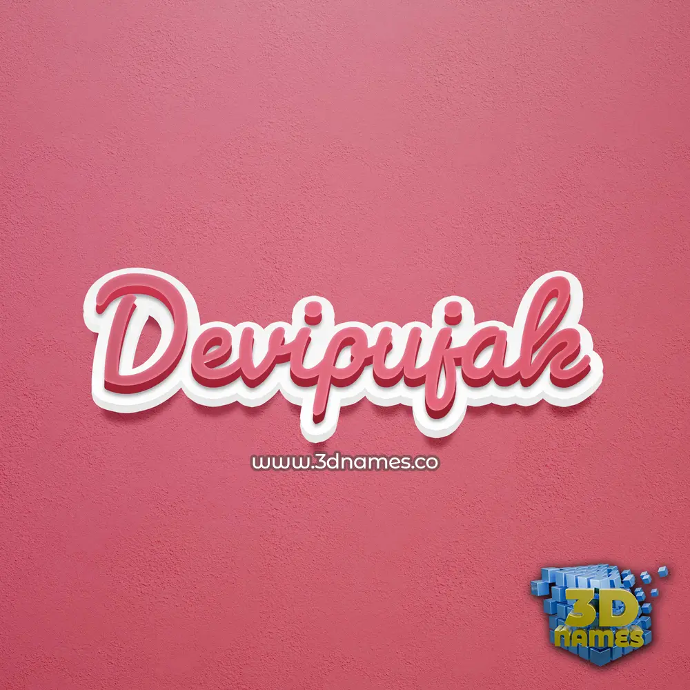 devipujak in Red Scribble style - 3D name wallpaper