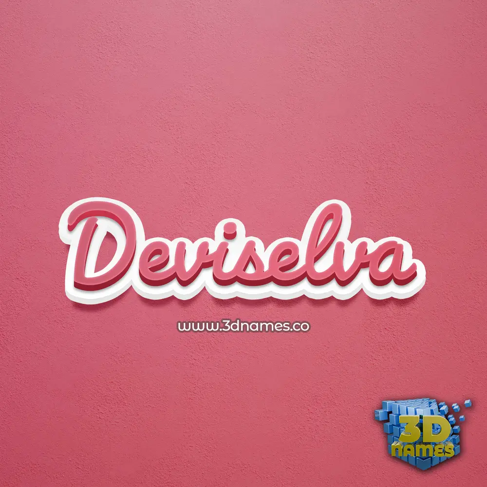 deviselva in Red Scribble style - 3D name wallpaper
