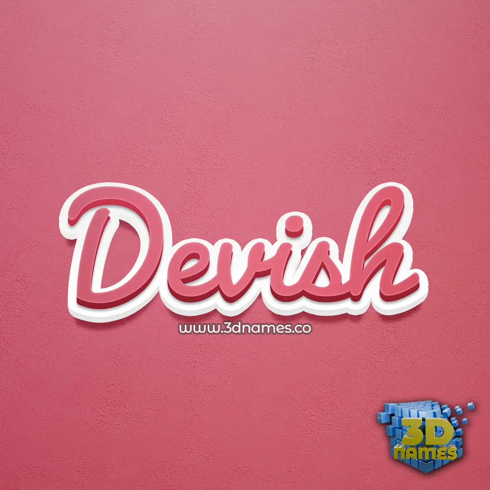 devish in Red Scribble style - 3D name wallpaper