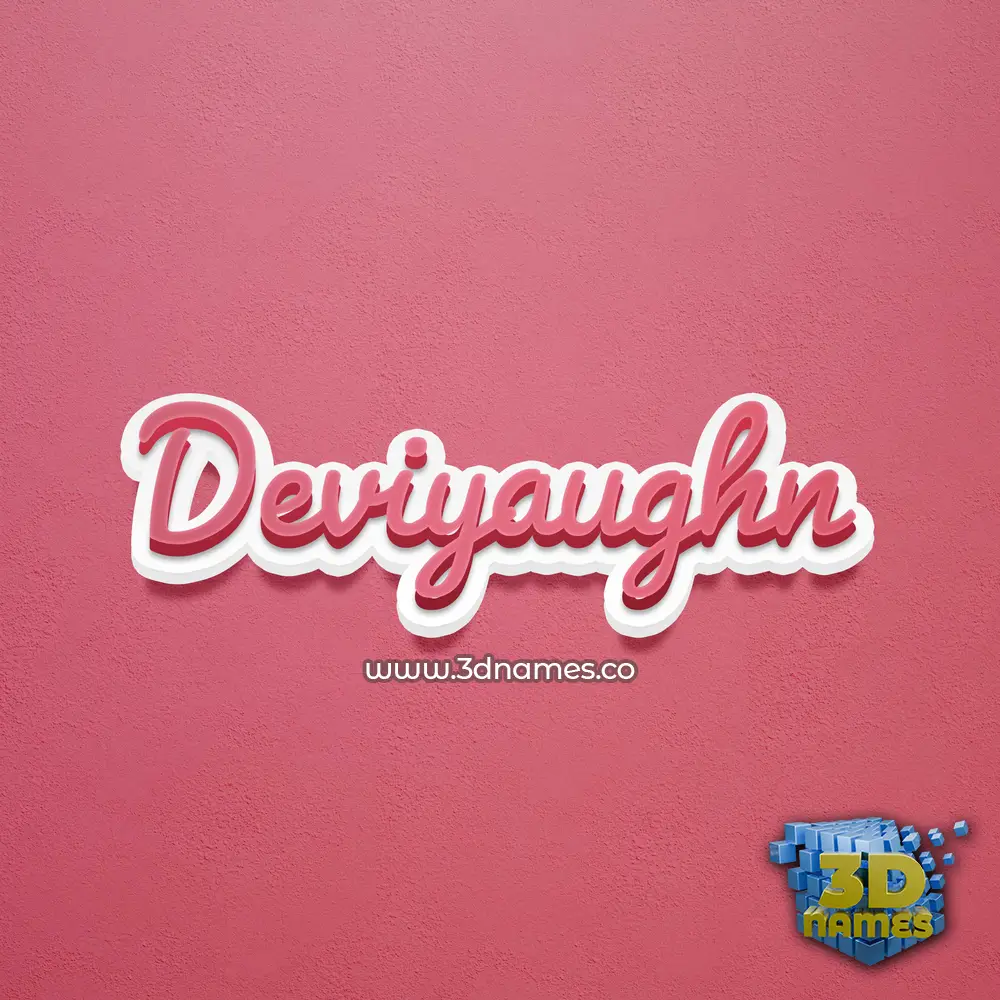 deviyaughn in Red Scribble style - 3D name wallpaper
