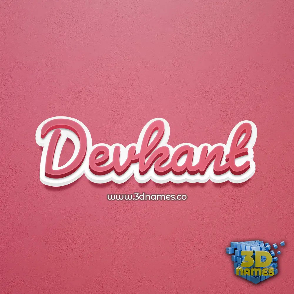devkant in Red Scribble style - 3D name wallpaper