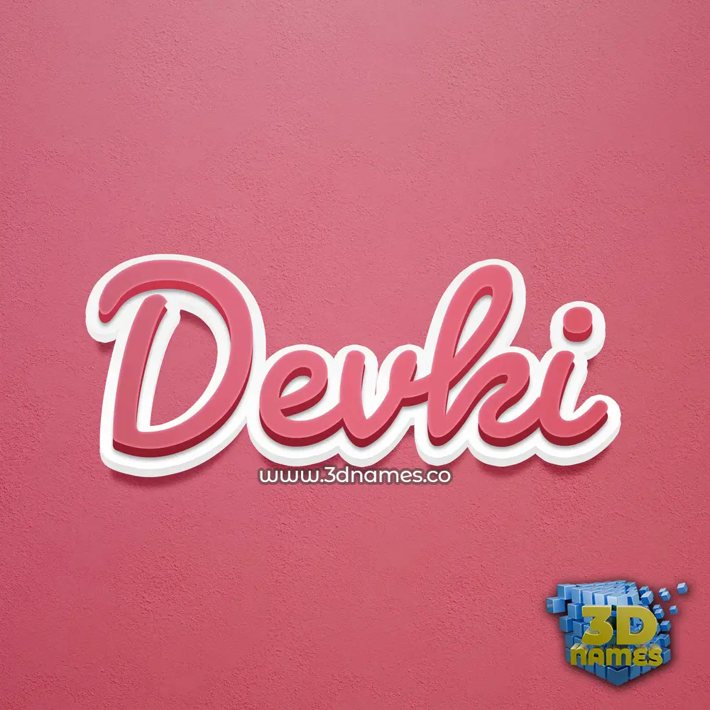 devki in Red Scribble style - 3D name wallpaper