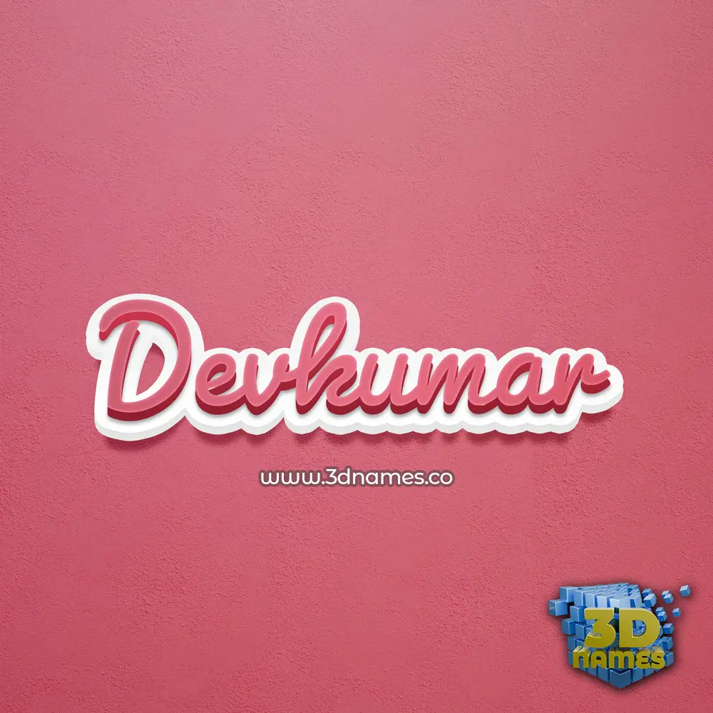 devkumar in Red Scribble style - 3D name wallpaper