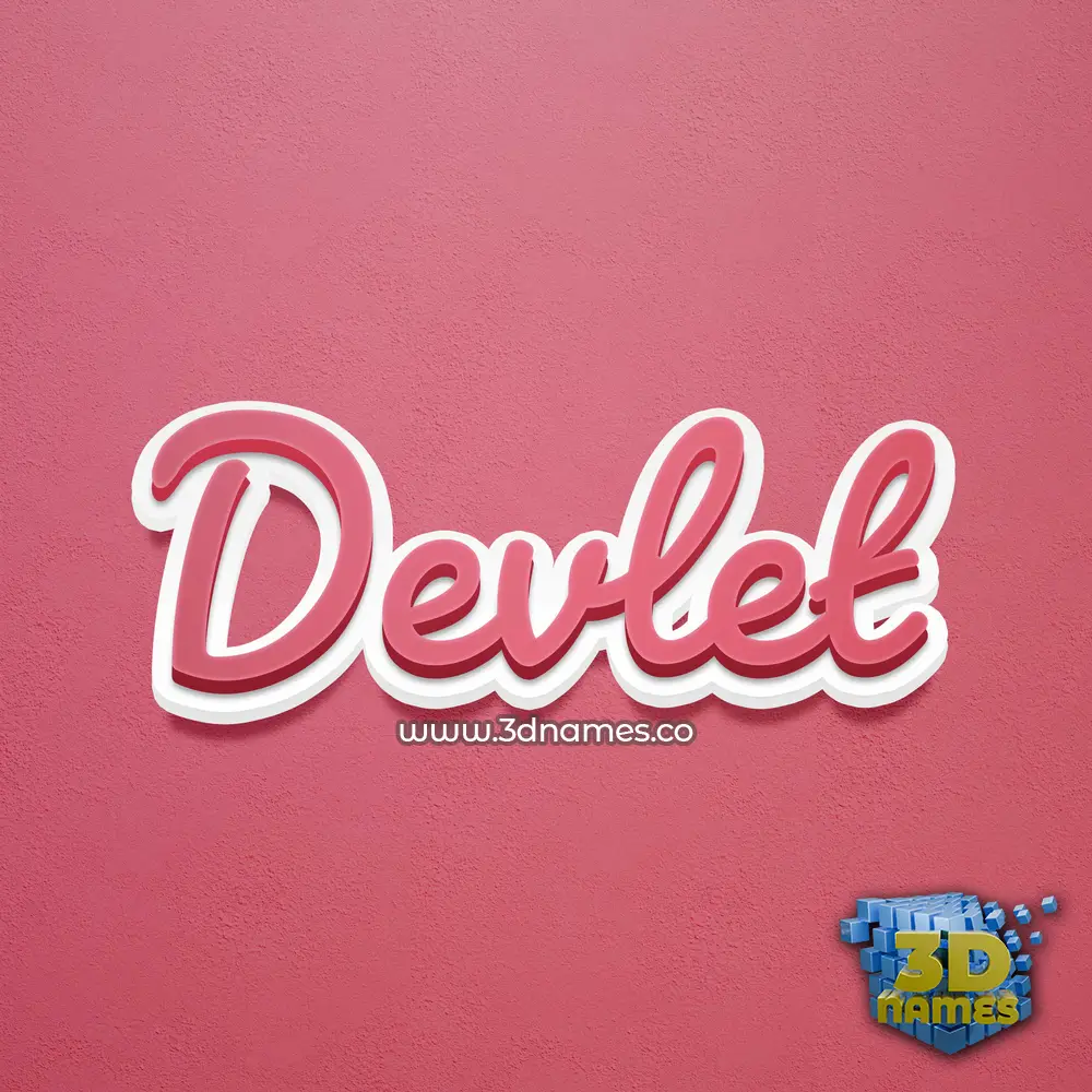devlet in Red Scribble style - 3D name wallpaper