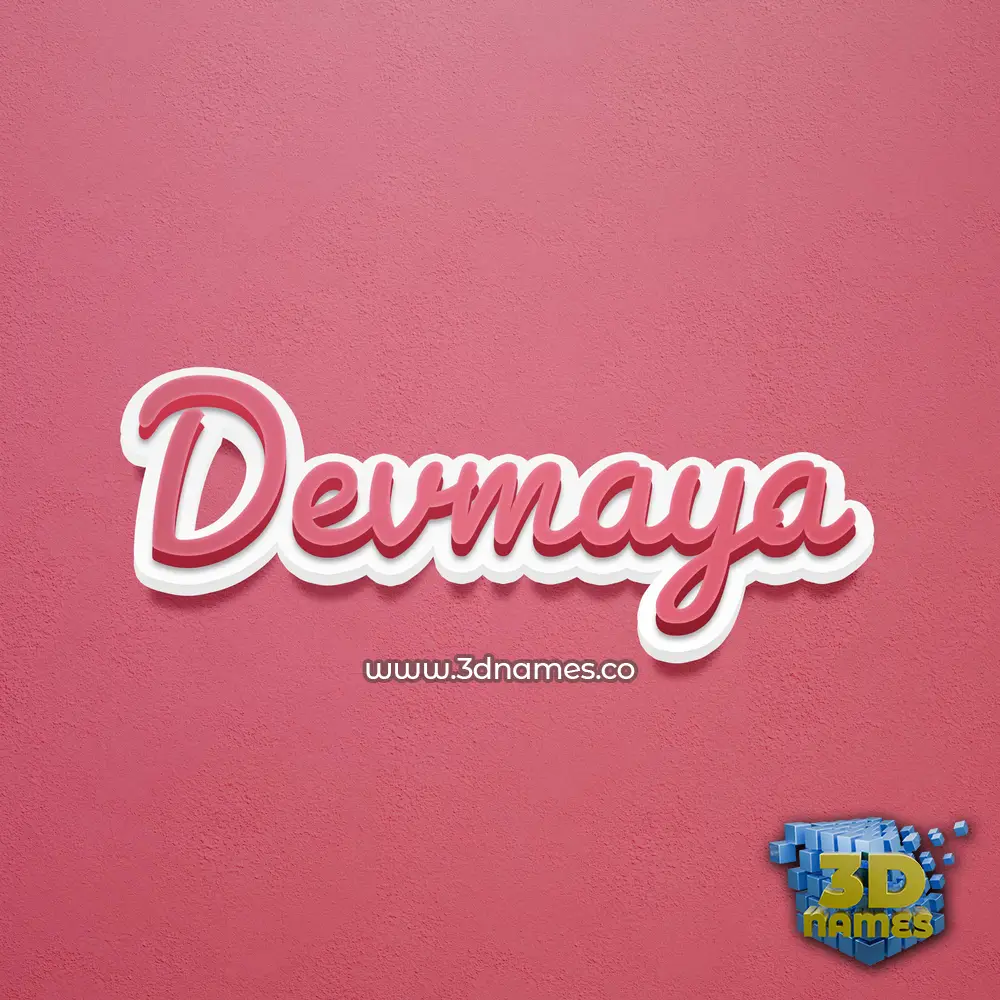 devmaya in Red Scribble style - 3D name wallpaper