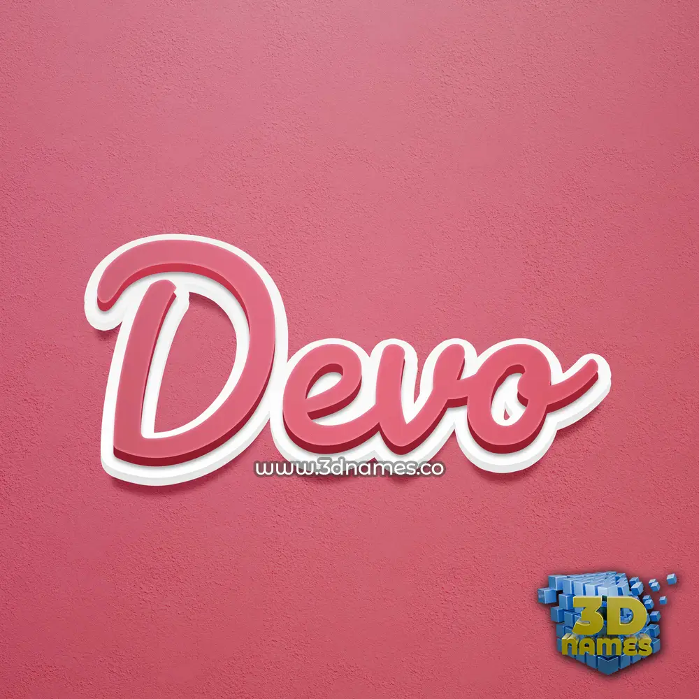 devo in Red Scribble style - 3D name wallpaper