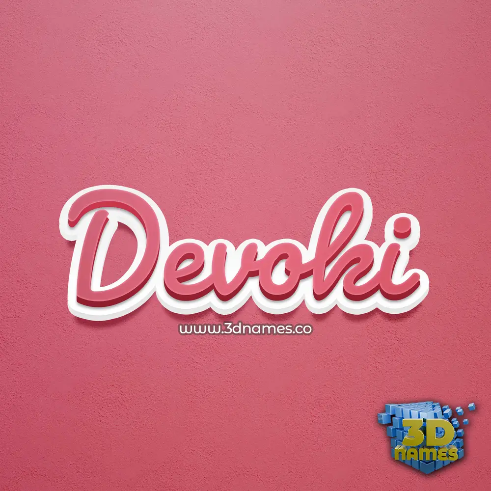 devoki in Red Scribble style - 3D name wallpaper