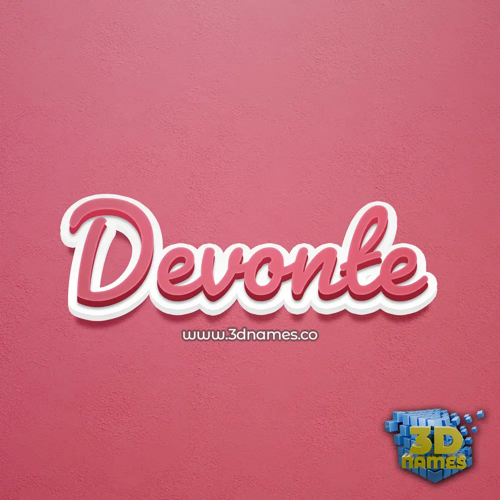 devonte in Red Scribble style - 3D name wallpaper