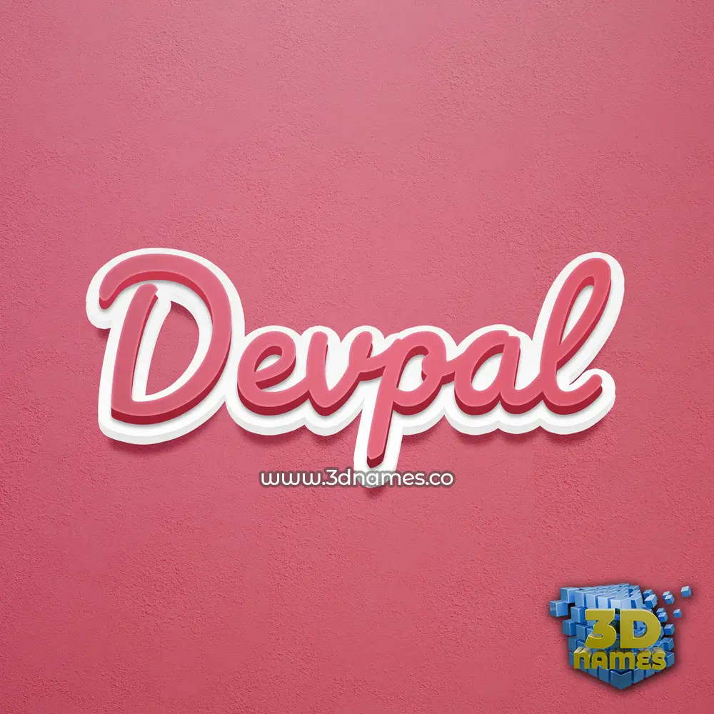 devpal in Red Scribble style - 3D name wallpaper