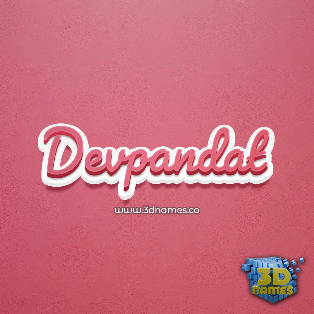 devpandat in Red Scribble style - 3D name wallpaper