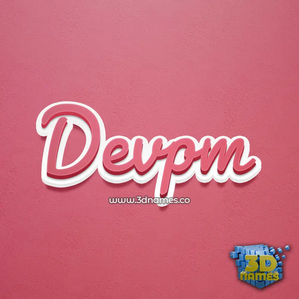 devpm in Red Scribble style - 3D name wallpaper