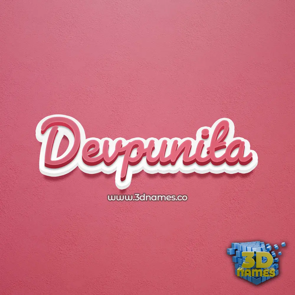 devpunita in Red Scribble style - 3D name wallpaper