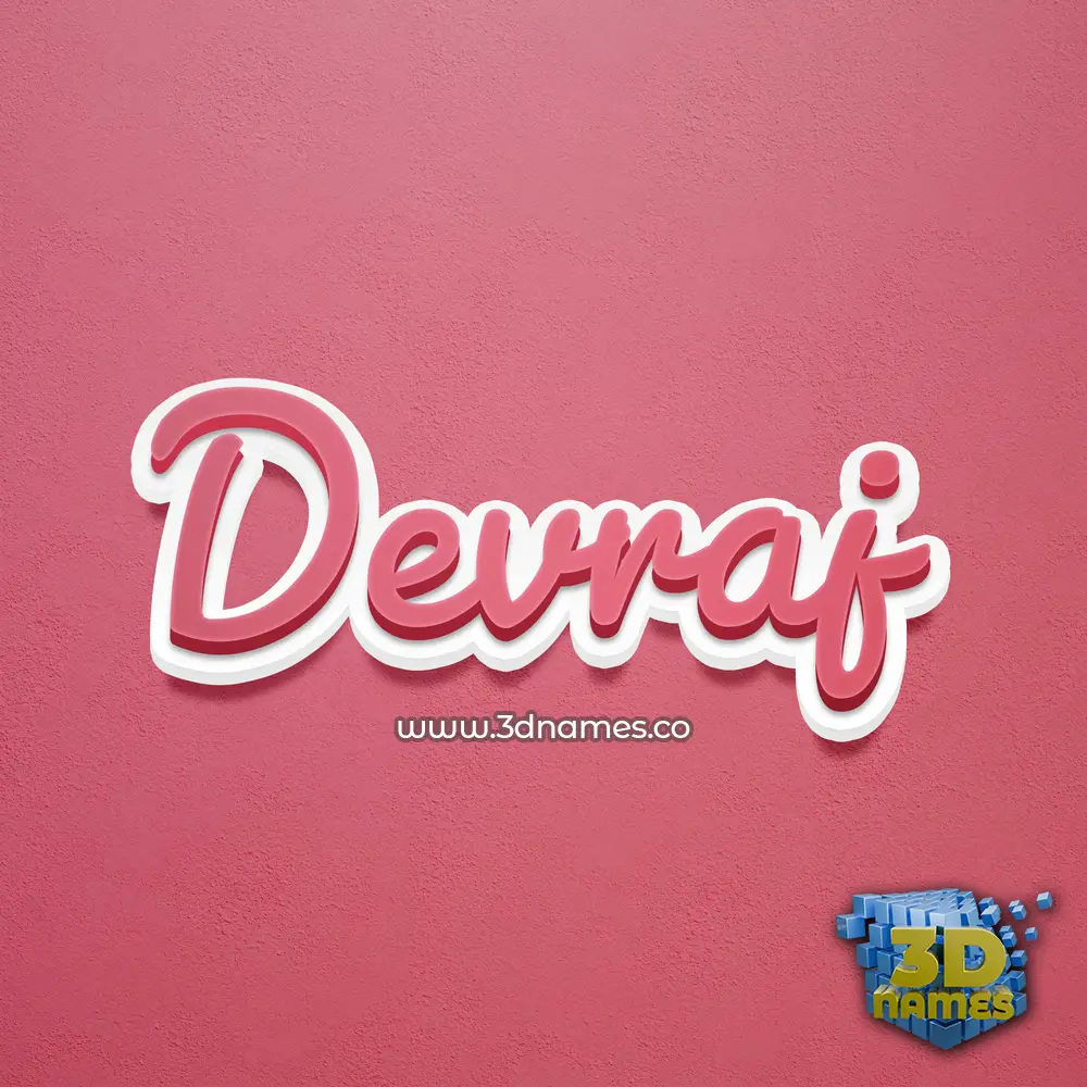 devraj in Red Scribble style - 3D name wallpaper