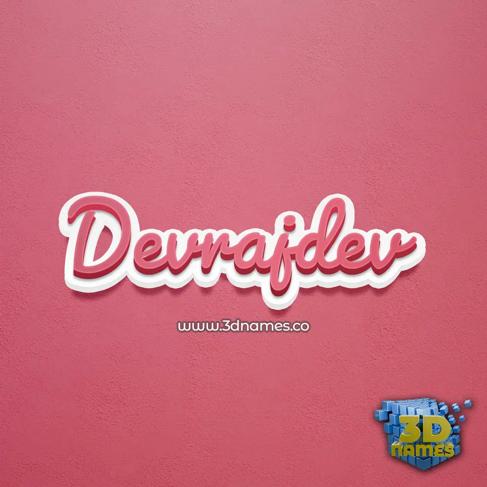 devrajdev in Red Scribble style - 3D name wallpaper
