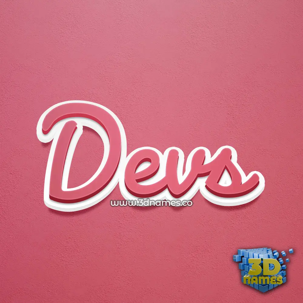 devs in Red Scribble style - 3D name wallpaper