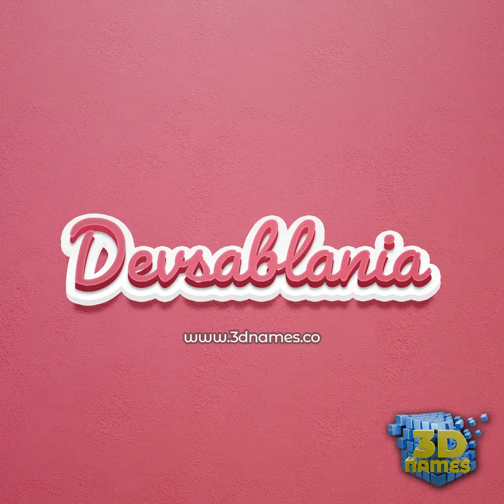 devsablania in Red Scribble style - 3D name wallpaper