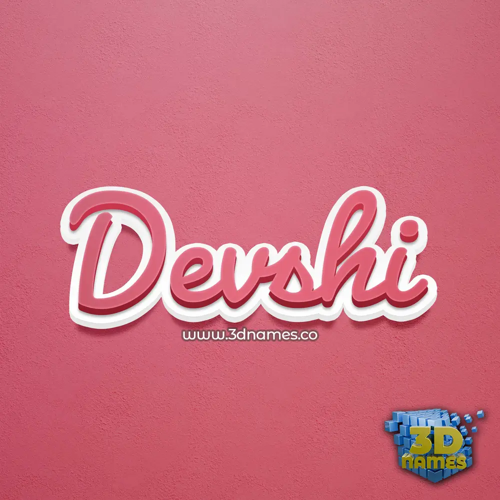 devshi in Red Scribble style - 3D name wallpaper