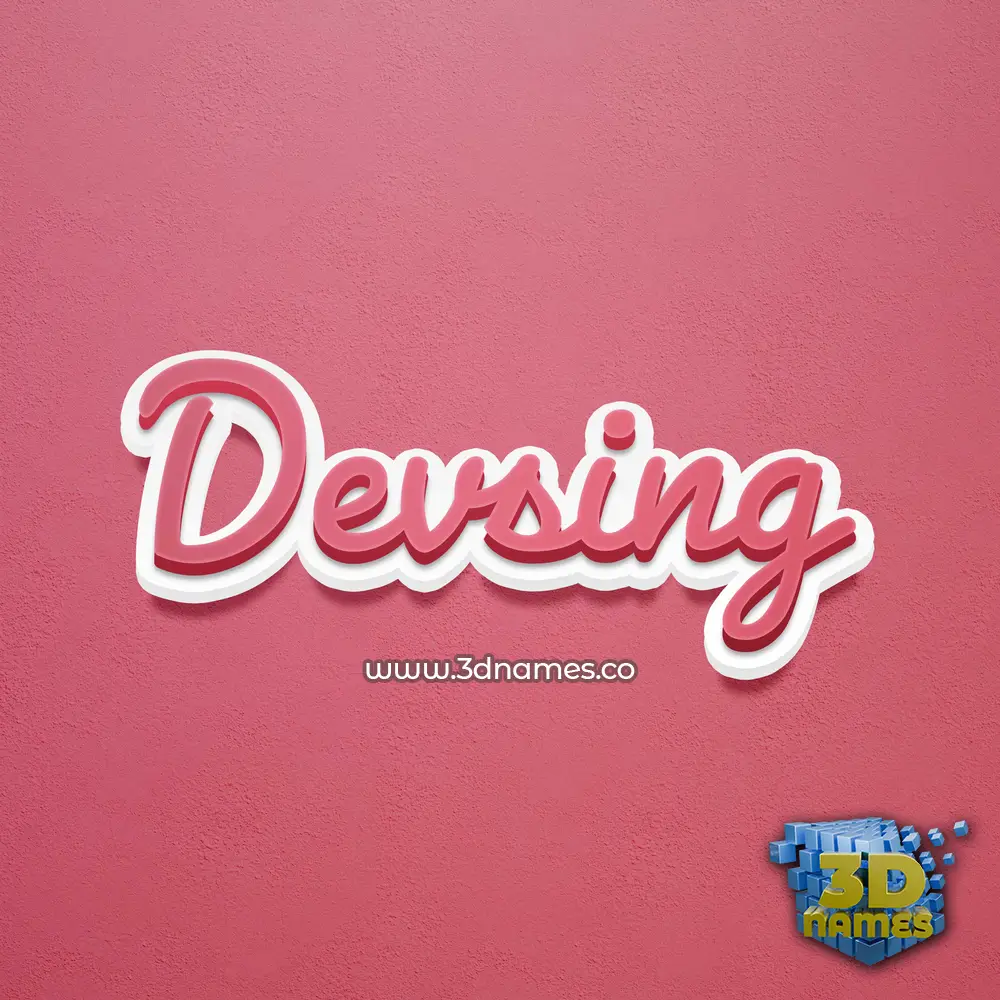 devsing in Red Scribble style - 3D name wallpaper