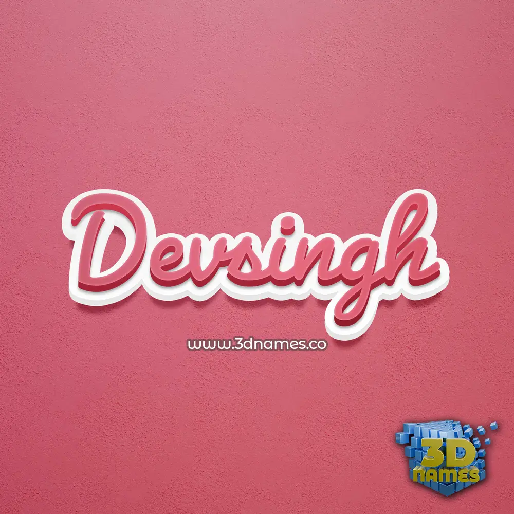 devsingh in Red Scribble style - 3D name wallpaper
