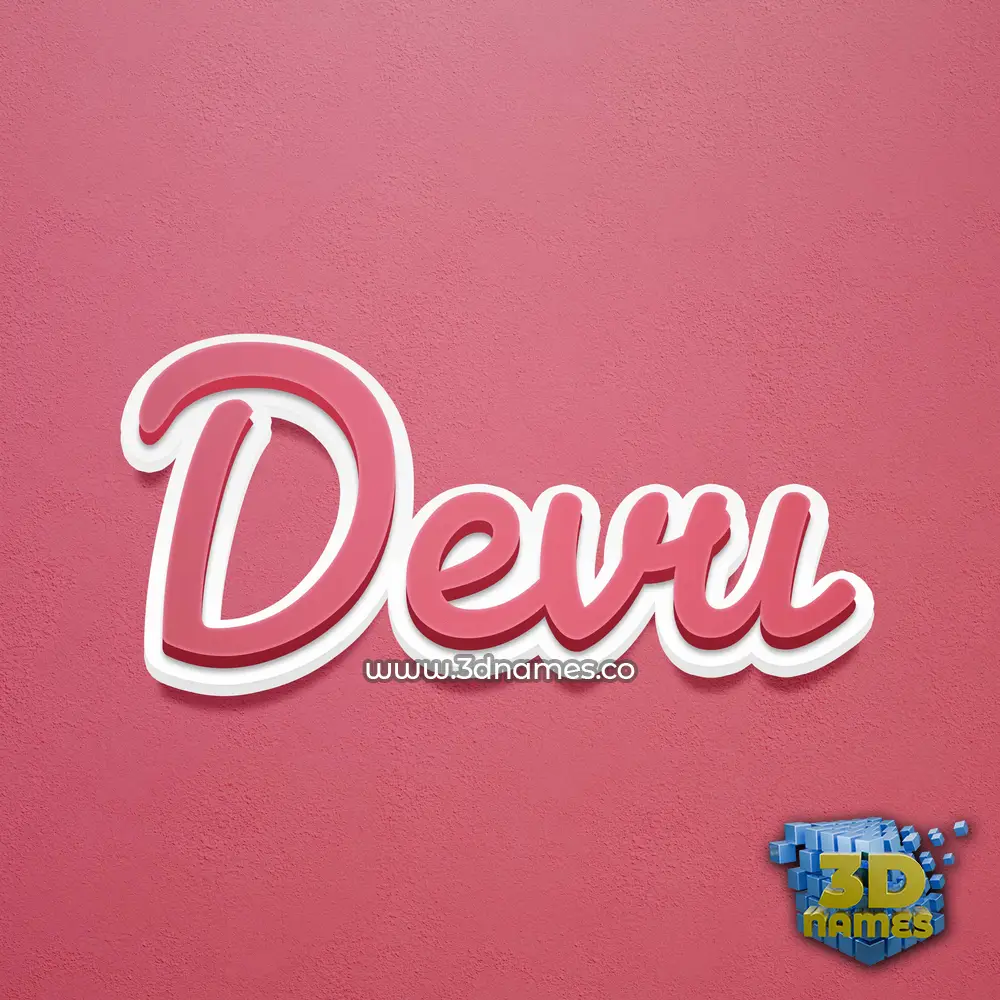 devu in Red Scribble style - 3D name wallpaper