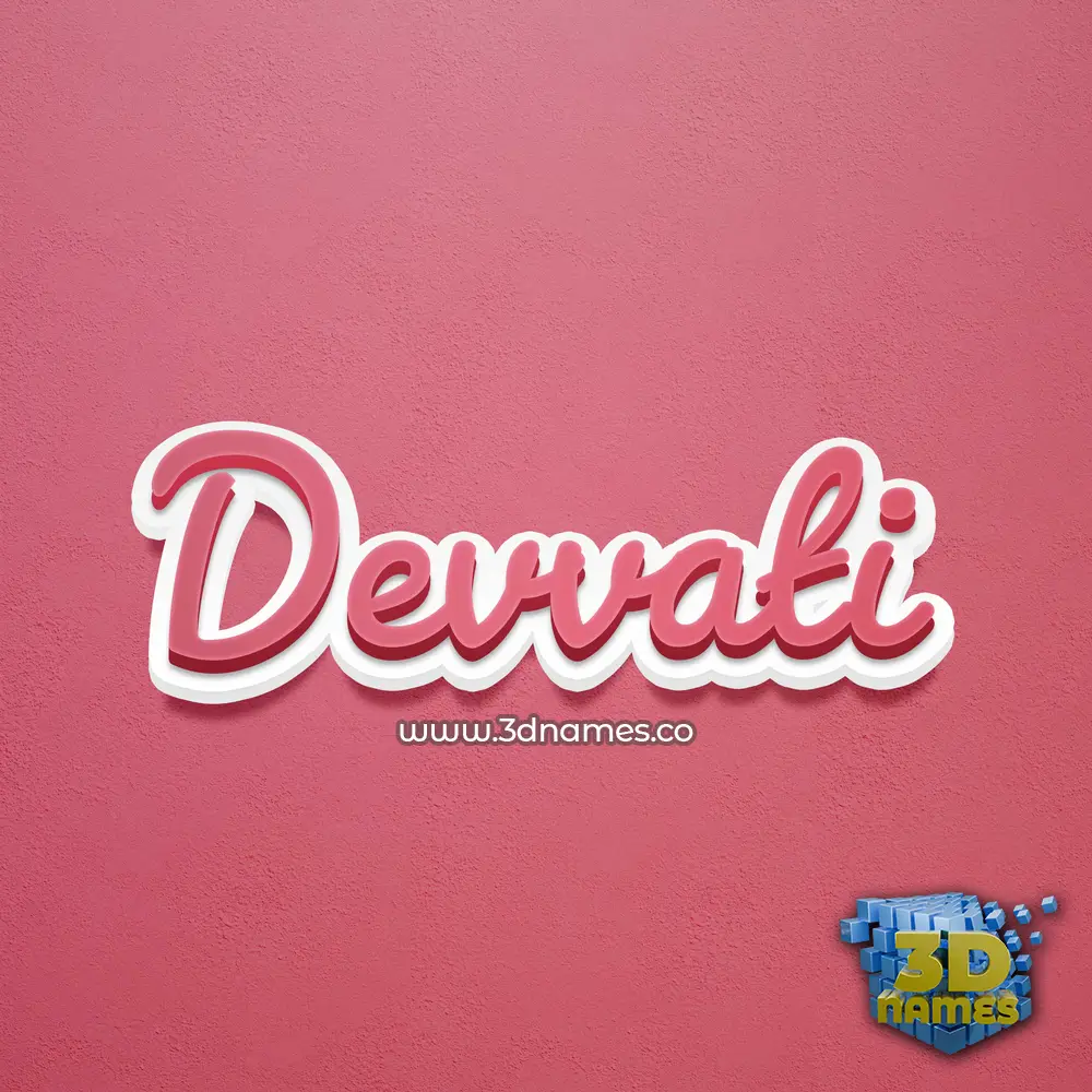 devvati in Red Scribble style - 3D name wallpaper