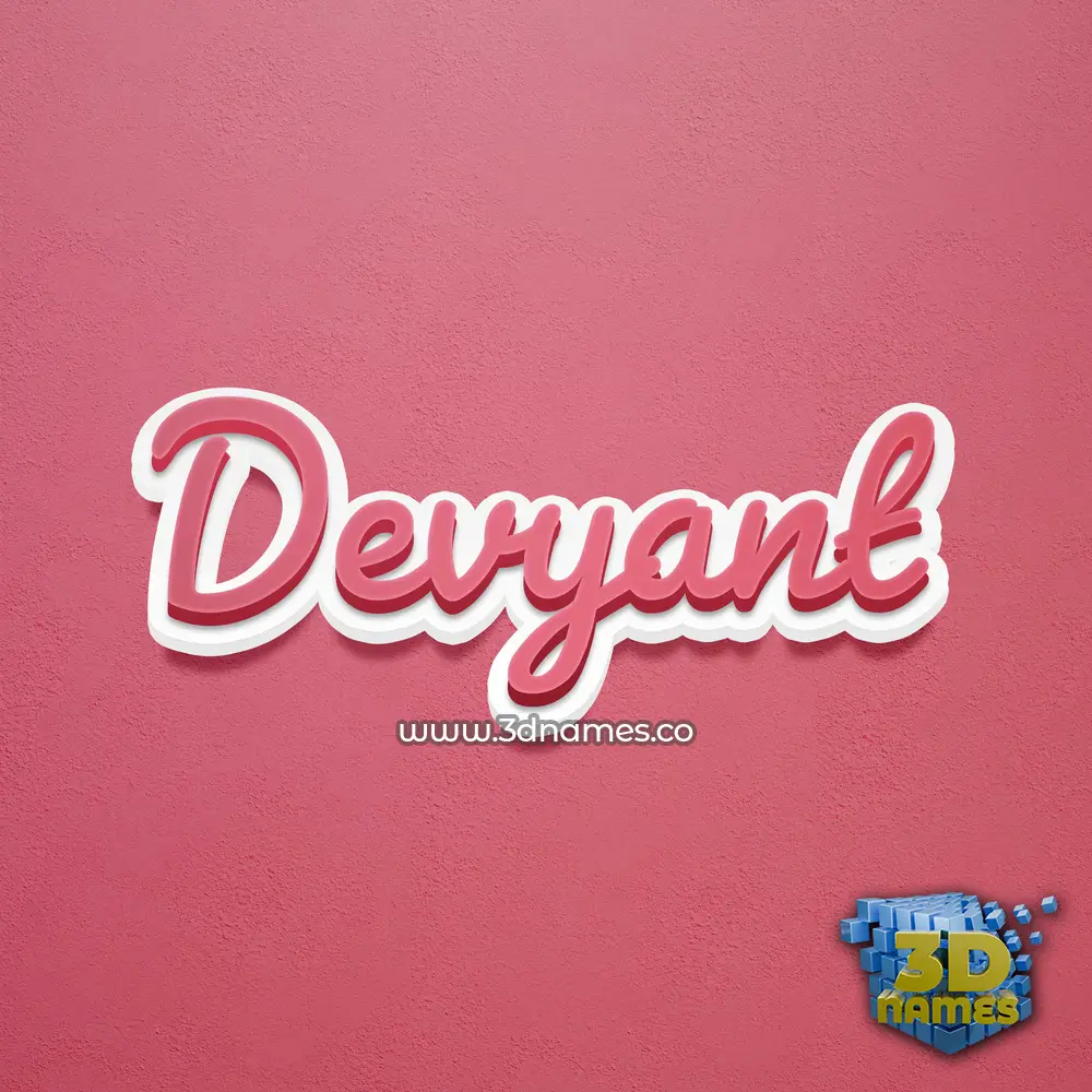 devyant in Red Scribble style - 3D name wallpaper