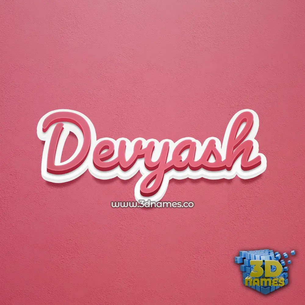 devyash in Red Scribble style - 3D name wallpaper