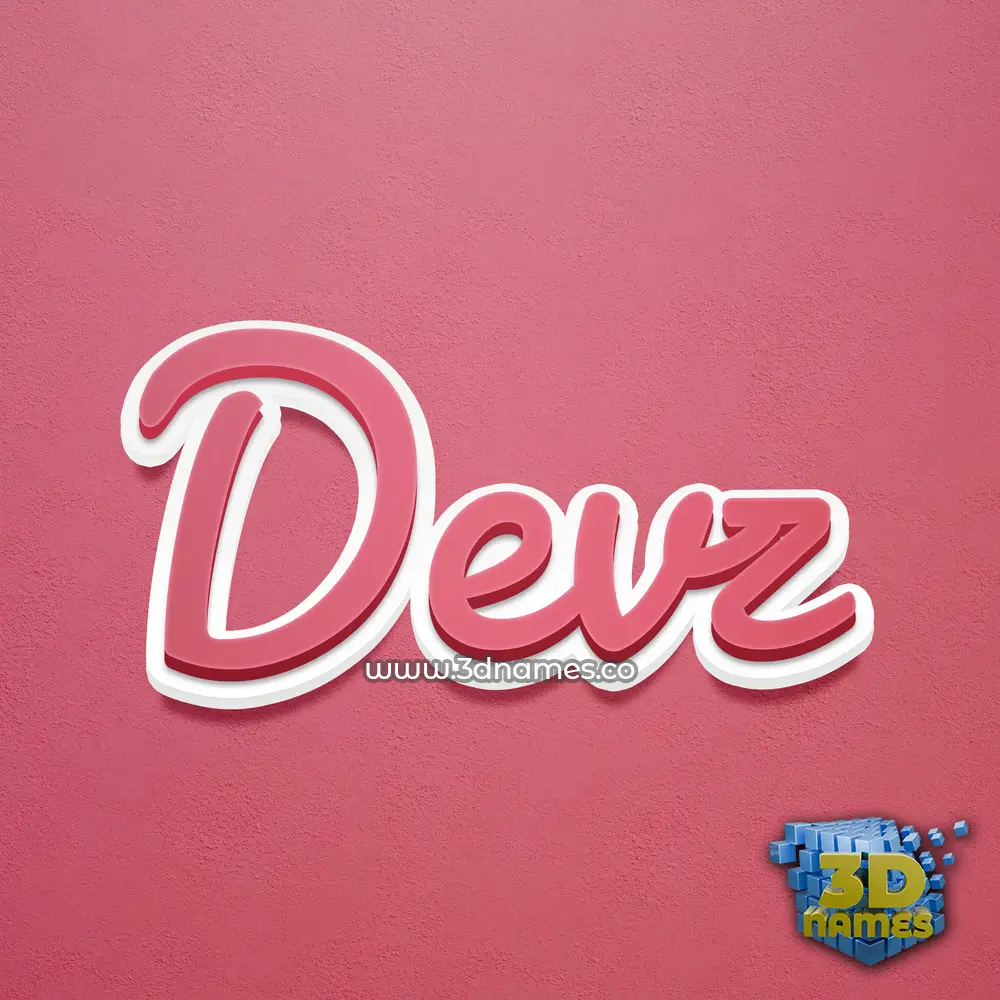 devz in Red Scribble style - 3D name wallpaper