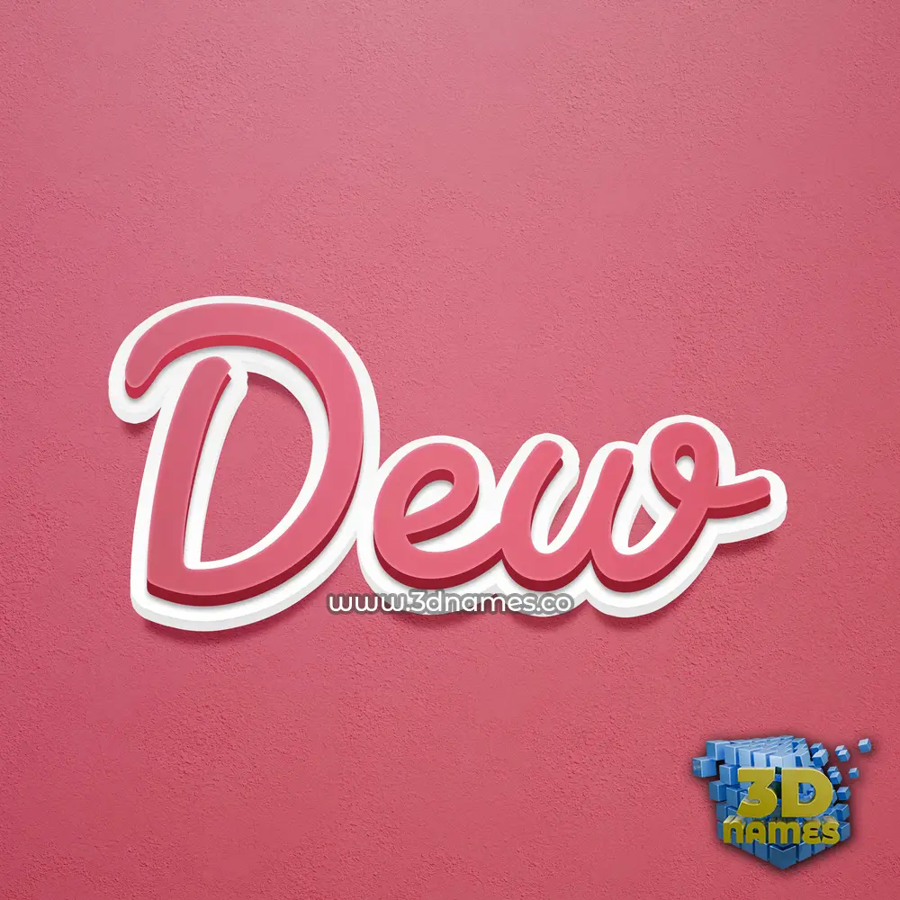 dew in Red Scribble style - 3D name wallpaper