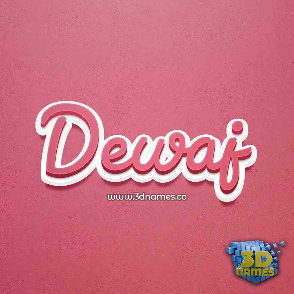 dewaj in Red Scribble style - 3D name wallpaper