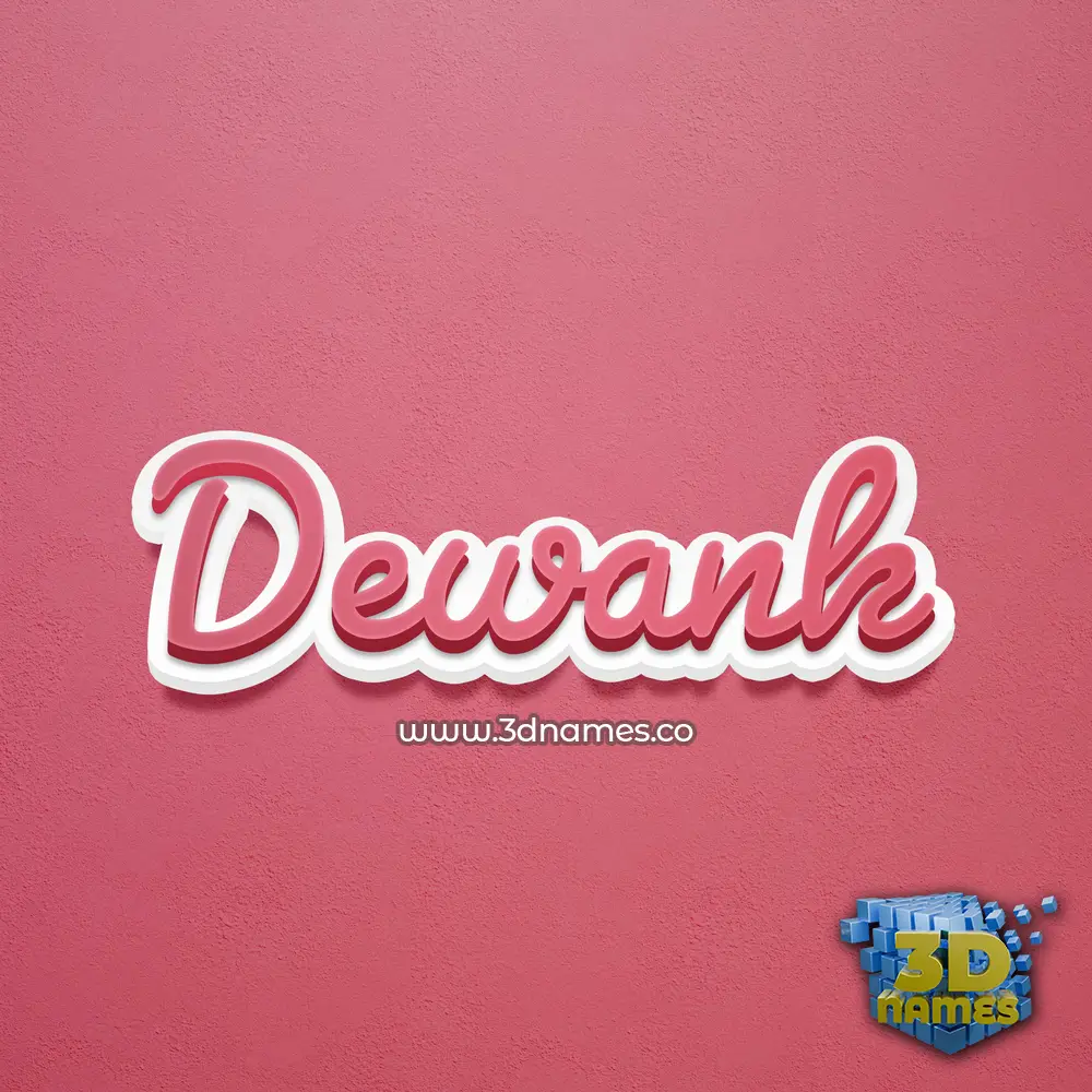 dewank in Red Scribble style - 3D name wallpaper