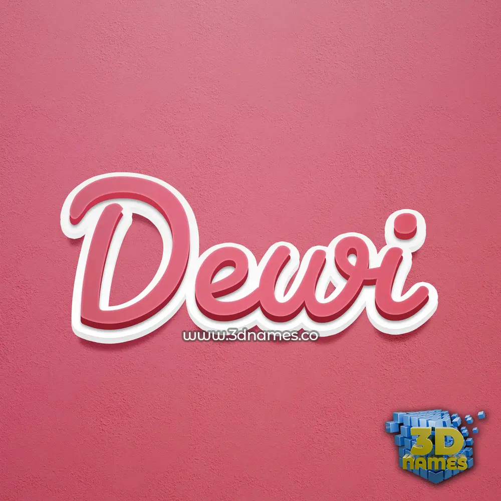 dewi in Red Scribble style - 3D name wallpaper