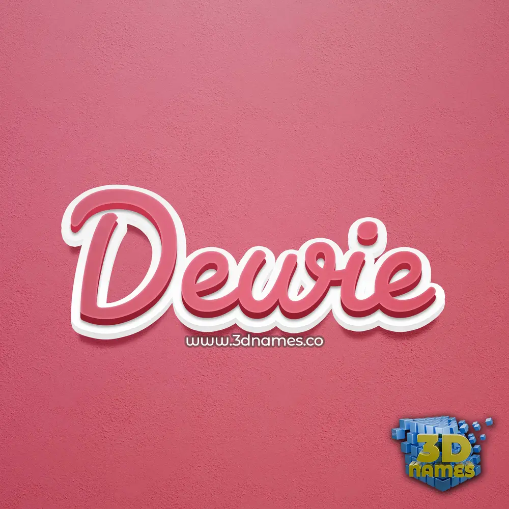 dewie in Red Scribble style - 3D name wallpaper