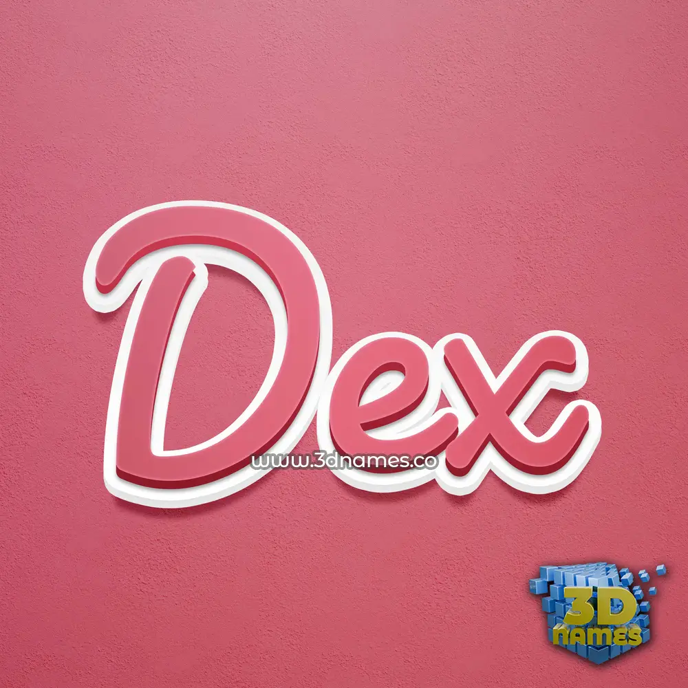 dex in Red Scribble style - 3D name wallpaper