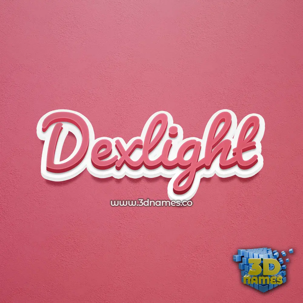 dexlight in Red Scribble style - 3D name wallpaper