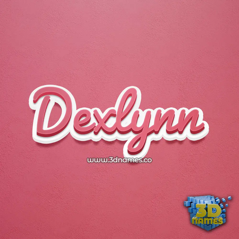 dexlynn in Red Scribble style - 3D name wallpaper